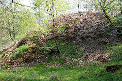 
New Penyfan Colliery, tips at foot of incline, Cwm, April 2011