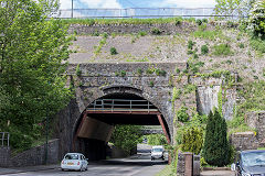 Pont-y-Gof bridge, the GWR railway route, Ebbw Vale, May 2019