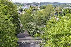 
The site of Pont-y-Gof Station, Ebbw Vale, May 2019