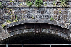 
Pont-y-Gof bridge '1813' keystone, Ebbw Vale, May 2019