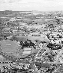 Aerial view of Carmeltown and the viaducts, © Photo courtesy of 'Monmouthshire Memories'