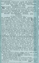 
Tir Filkins Colliery auction notice 1st August 1881