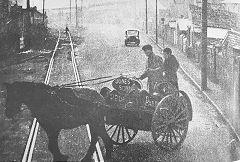 Vale Terrace, next to the gasworks with the line to Troedrhiwgwair, 1930s, © Photo courtesy of the 'Monmouthshire Memories' group.