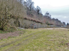 LNWR retaining wall below coke ovens, March 2013