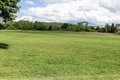 The site of Briggs Pit or Tredegar No 4 Pit, Tredegar, the park is built from the tips, June 2019