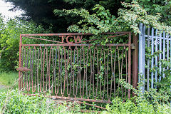 The gates to the NCB Tredegar Central Workshops, June 2019
