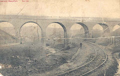 The Rassau (Trefil) Tramroad passes under Carmeltown Viaduct, © Photo courtesy of Geoff Palfrey