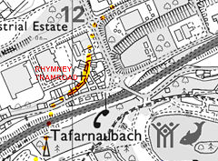 
Existing trackbed of the Rhymney Tramroad at Tafarnau-bach, 2023