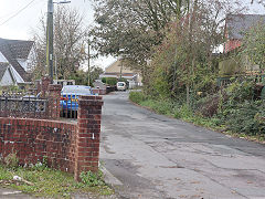 The Rhymney Tramroad at Nant-y-bwch looking towards Rhymney, October 2023