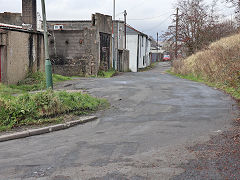 
The Rhymney Tramroad runs behind High Street at Rhymney, November 2023