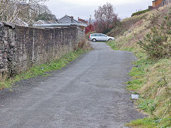 The Rhymney Tramroad runs behind High Street at Rhymney, November 2023