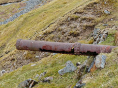Cast iron drainage pipe under the Trefil Tramroad on the East side of Cwm Milgatw, April 2013