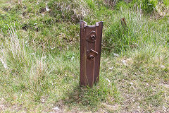 Trefil Railway sleeper and fixings on the Trefil Railway, June 2019