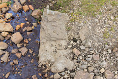 Trefil Railway, stone sleeper left over from the tramroad, June 2014