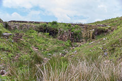 Engine Pond Dam above Trefil tramroad, Cwm Milgatw, June 2014