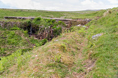 Engine Pond and leat above Trefil tramroad, Cwm Milgatw, June 2014