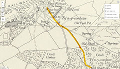 Rudry Ironworks and tramroad to Mynydd-y-bwlch, 1898, © Crown Copyright reserved