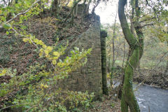 
Machen B&MR viaduct across River Rhymney, North abutment, October 2010