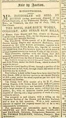 
Bovil Colliery auction notice, 21 July 1868