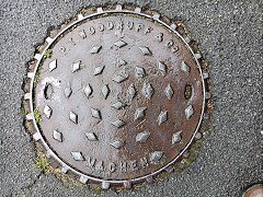 'P T Woodruff & Co Machen', a manhole cover from the foundry © Photo courtesy of Gary Adlington