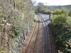 
The quarry sidings and loading point looking East, Machen Quarry, October 2012