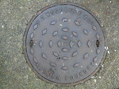 
'P T Woodruff & Co Machen Foundry', a manhole cover from the foundry © Photo courtesy of Richard Paterson