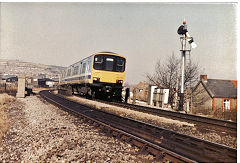 
Aber Halt and Sprinter 150140, Caerphilly, February 1986