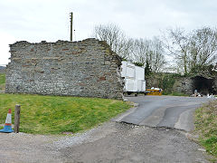 Rhos Llantwit Colliery gasworks walls, Caerphilly, April 2012