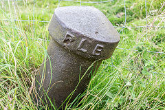 
'PLB' Pontypridd Local Board boundary post, Abertridwr, July 2015