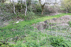 
Tophill Colliery tramway and start of leat to Llancaiach Colliery, April 2017