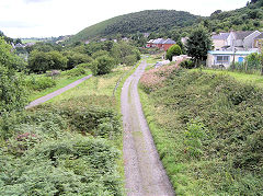 Deri BMR trackbed from the overbridge looking South, August 2010
