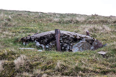 Base of a pylon above Fochriw Colliery, April 2017