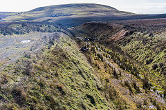 The Brecon and Merthyr Railway cutting above the bridge, Fochriw, October 2018
