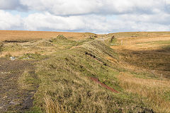 The Brecon and Merthyr Railway embankment to the bridge, Fochriw, October 2018