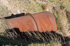 
A culvert under the embankment appears to be old colliery pumping pipes, Fochriw, October 2018