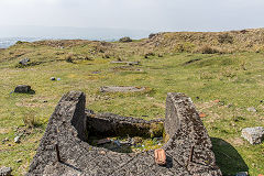 
The aerial ropeway loading point at Twynau Gwynion, April 2019