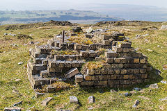 
The aerial ropeway pylon base at Twynau Gwynion, April 2019