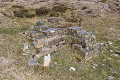 
The aerial ropeway pylon base at Twynau Gwynion, April 2019