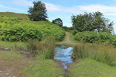 Waun Watcyn Tramroad, the Daren Tramroad crossing, Llangattock, July 2020