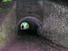 
Clydach Railroad tunnel under the canal from the East at Gilwern, July 2010