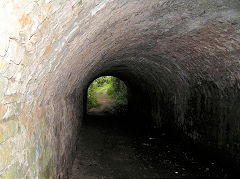 
Clydach Railroad tunnel under the canal from the East at Gilwern, July 2010