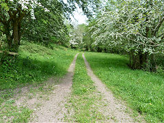 
Llammarch Tramroad looking East from bridge, Clydach, May 2012