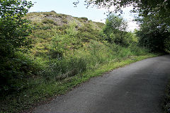 
Gellifelen Colliery, the Clydach Raillroad climbs beside the middle tips, July 2020