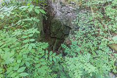 
The leat tunnel to Clydach Ironworks at the bridge at the foot of the incline, June 2018