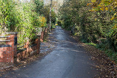 
Llammarch Tramroad approaching the furnace at Saleyard, Gilwern, November 2019