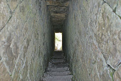 
Clydach Limeworks, looking up the stairway between the double kilns, August 2010