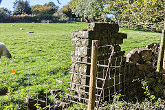 Baileys Govilon Tramroad ran in front of this gatepost, Govilon, October 2019