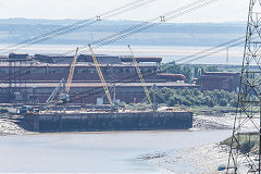 
Alpha Steel wharf from Transporter Bridge top deck, August 2016