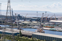 
Newport docks from Transporter Bridge top deck, August 2016