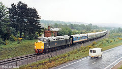 
'D200 40122' at Rogerstone Station on the 'Gwent Valley Explorer', May 1987, © Photo courtesy of Jim Sparks